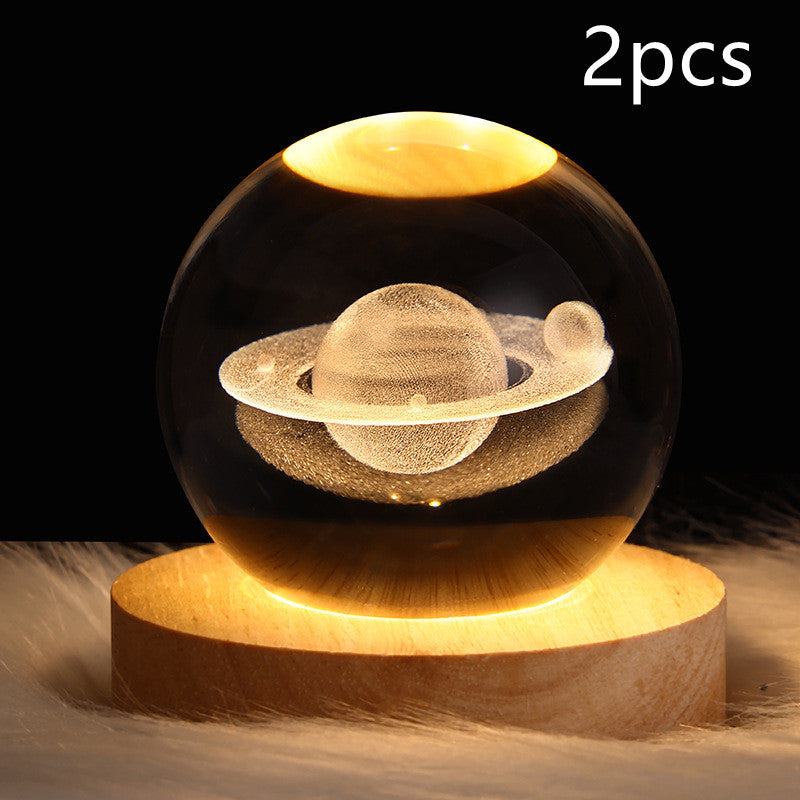 LED Galaxy Crystal Ball Night Light 3D Planet Moon Lamp | ZA-Zola