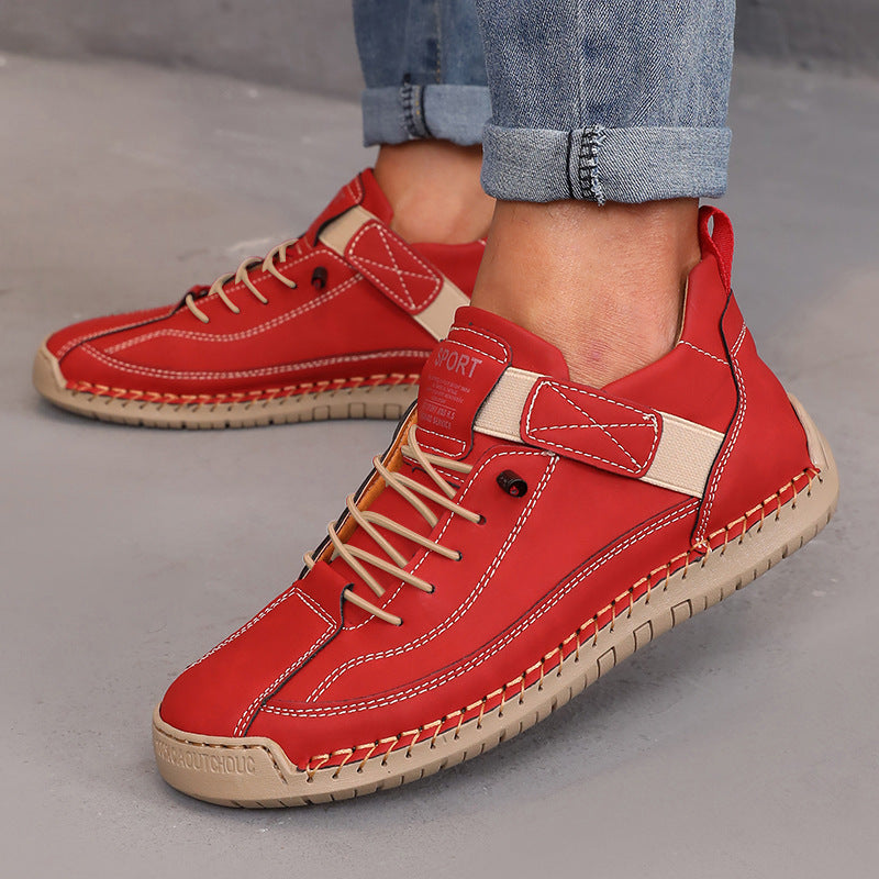 Men’s Leather Casual Outdoor Boots Large Size Lace Up Shoes