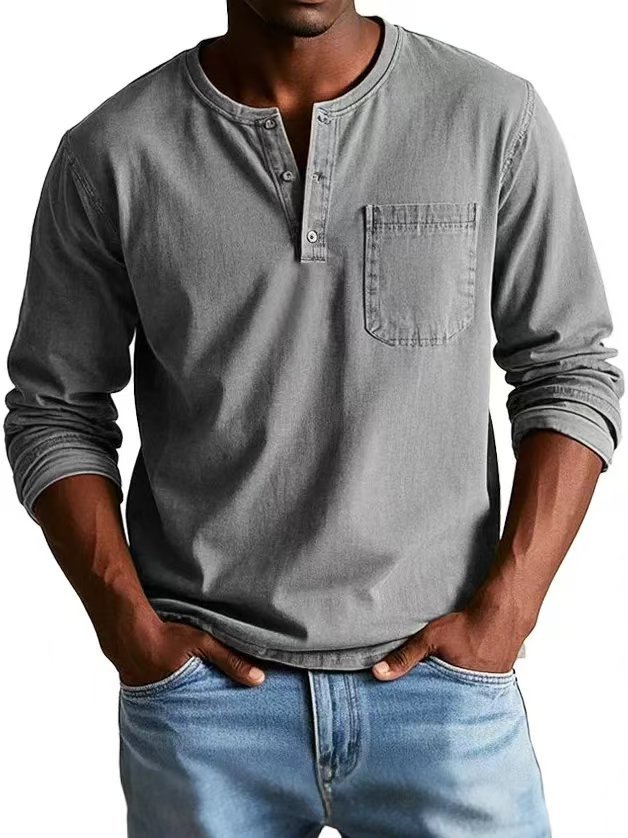 Men’s V Neck Long Sleeve T Shirt | ZA-Zola