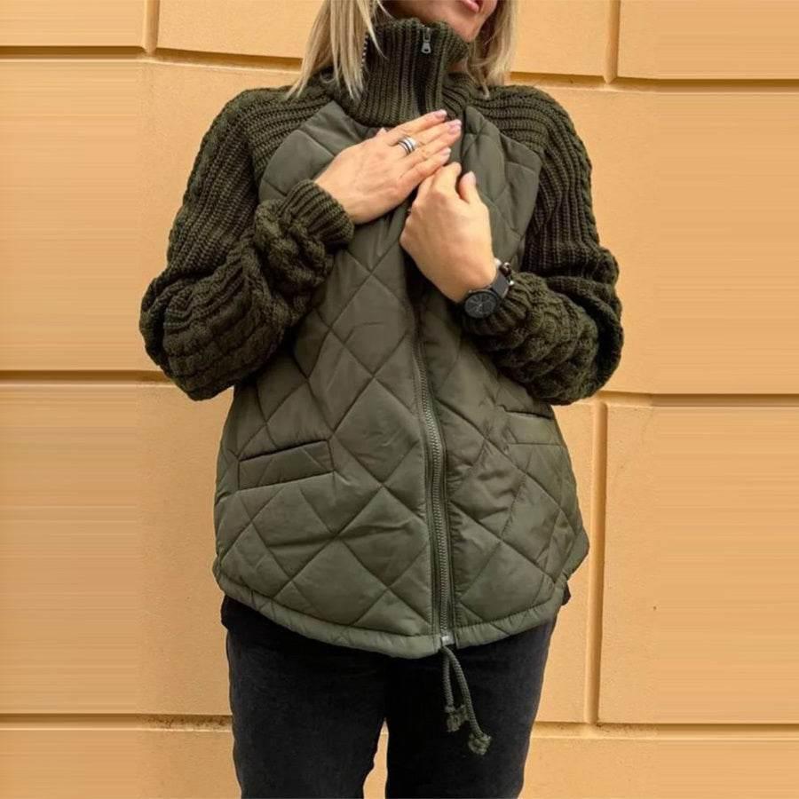 Winter Stand Collar Cotton Jacket – Warm Zipper Coat for Women - ZA-Zola