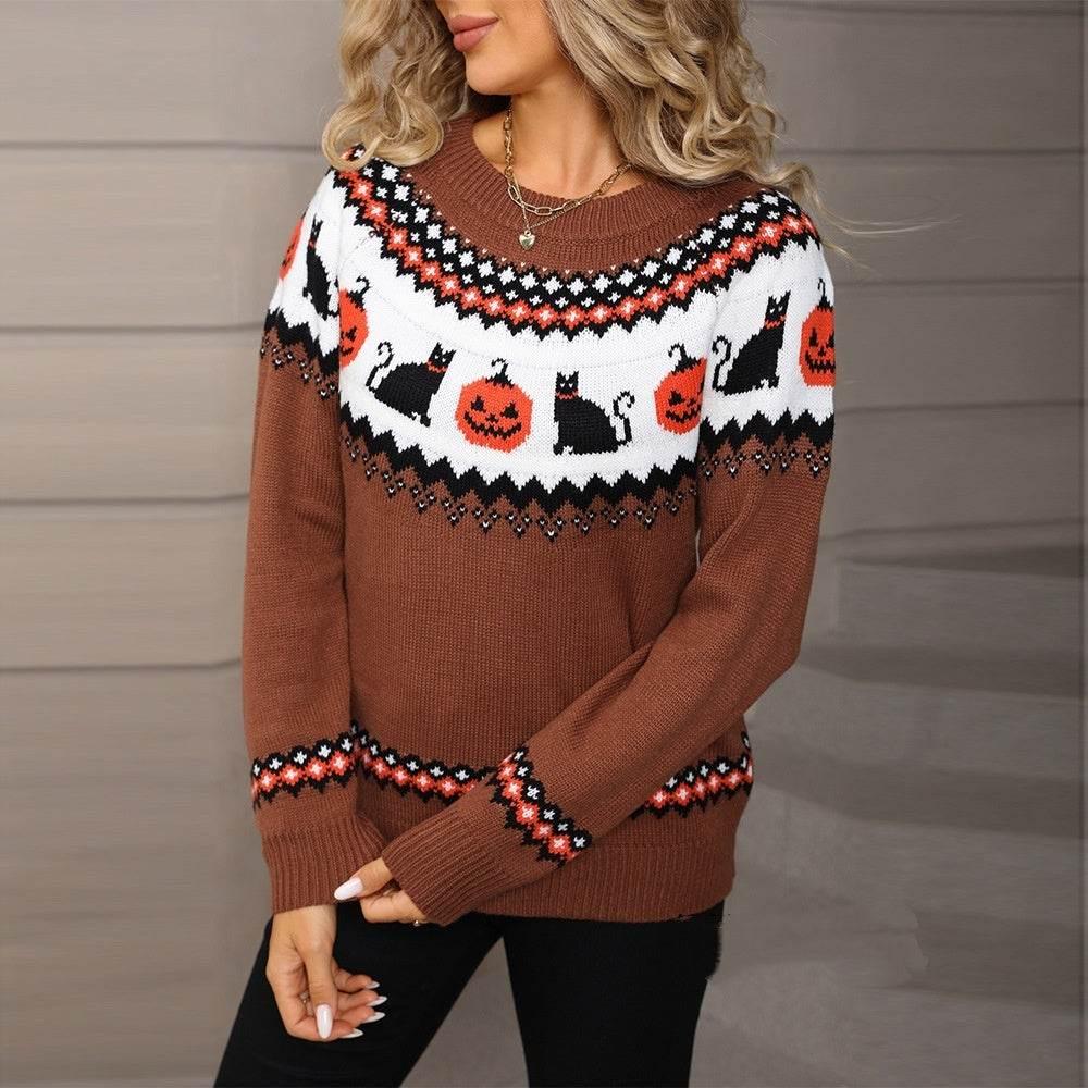 Women’s Oversized Knit Christmas Sweater - ZA-Zola