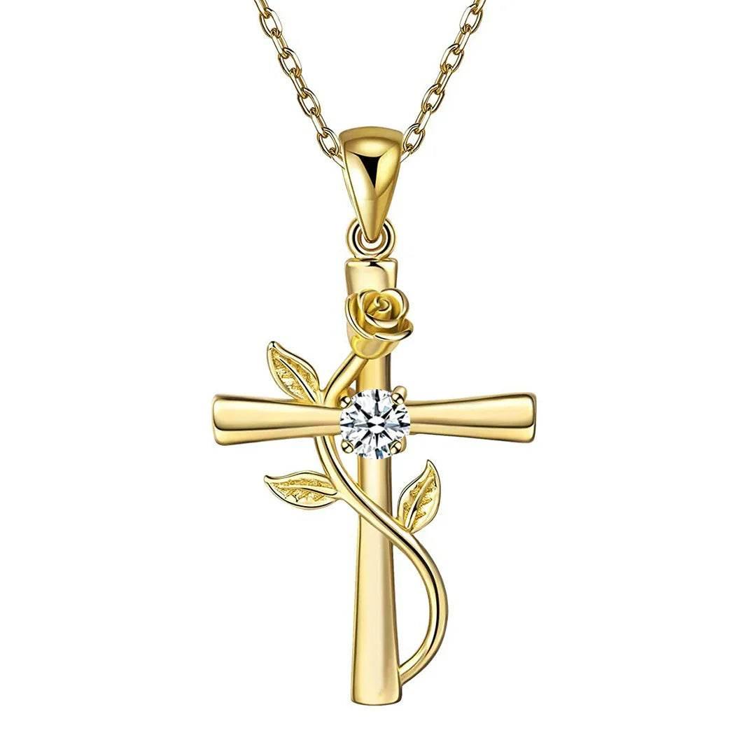 Shop Rose Cross Necklace – Perfect Gift Today! - ZA-Zola