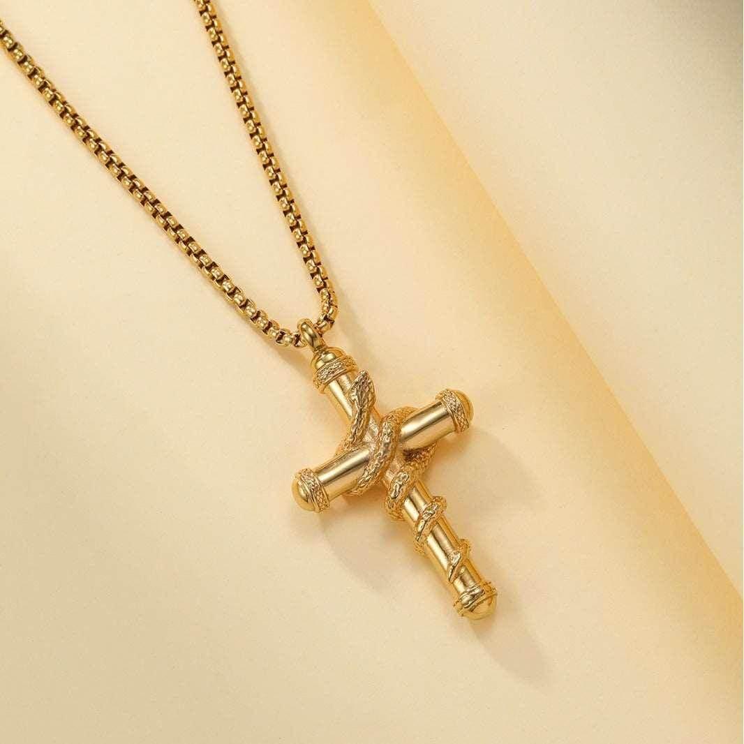 Shop 18K Gold Cross Snake Necklace – Order Now! - ZA-Zola