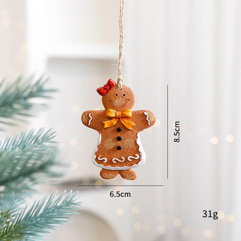Christmas Gingerbread Snowman Pendant Cute Small Decor - ZA-Zola