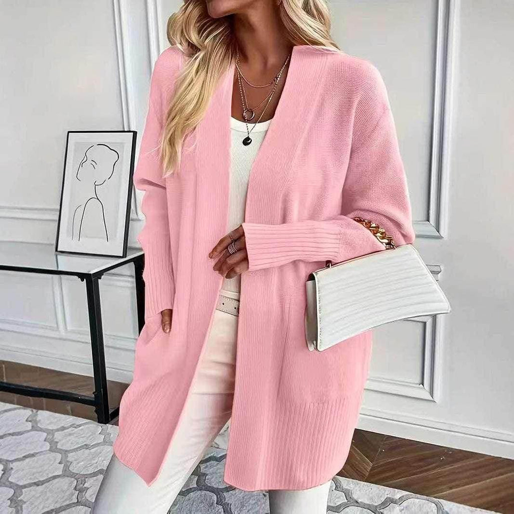 Plus Size Solid Knit Casual Cardigan Women - ZA-Zola