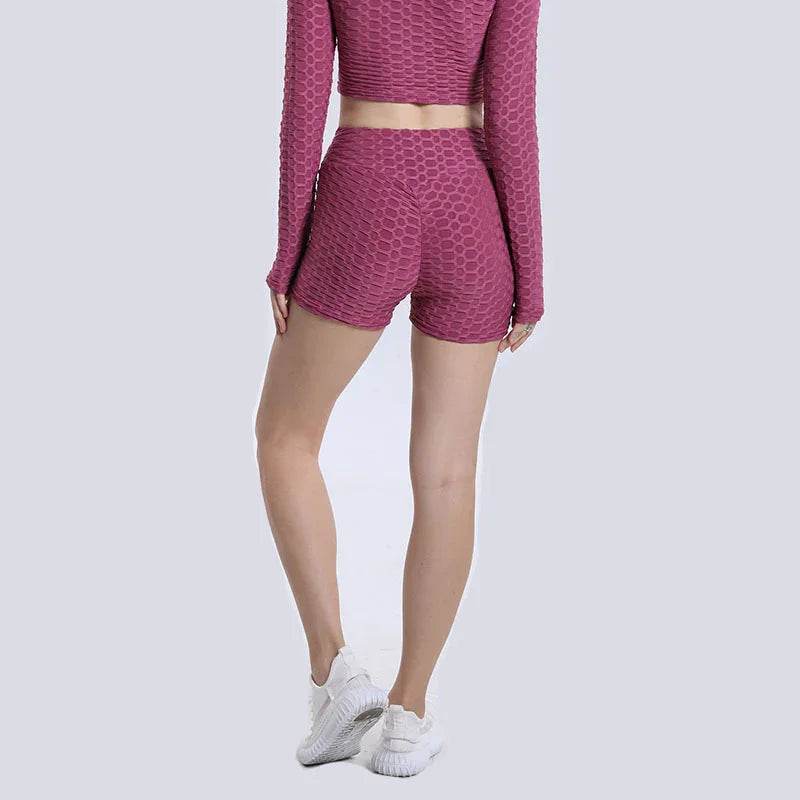 High Waist Yoga Shorts for Women - Hip Lift & Solid Colors - ZA-Zola