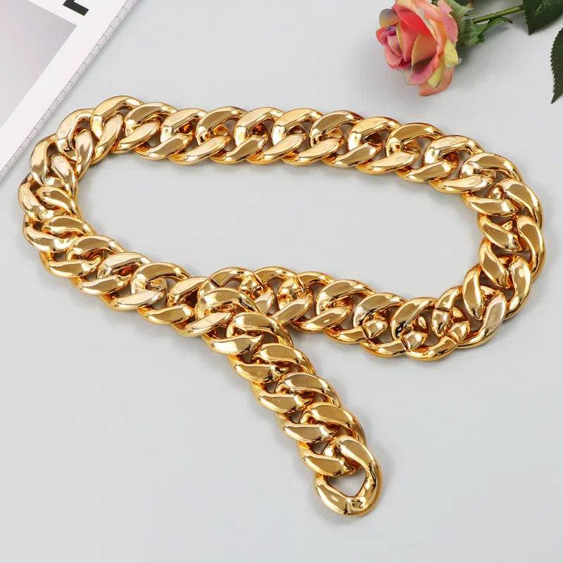 Gold Thick Chain Waist Chain – Casual Style for Women - ZA-Zola