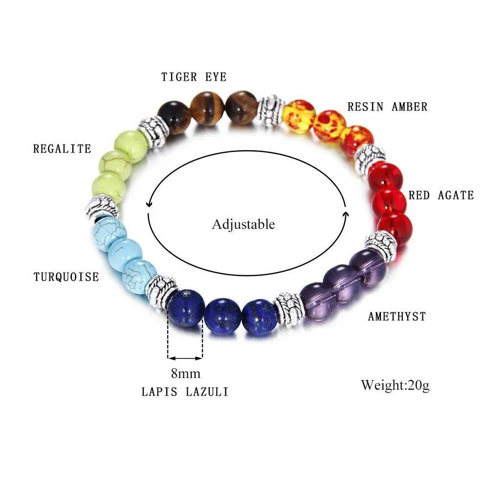 Chakra Energy Yoga Bracelet with Natural Stones - ZA-Zola