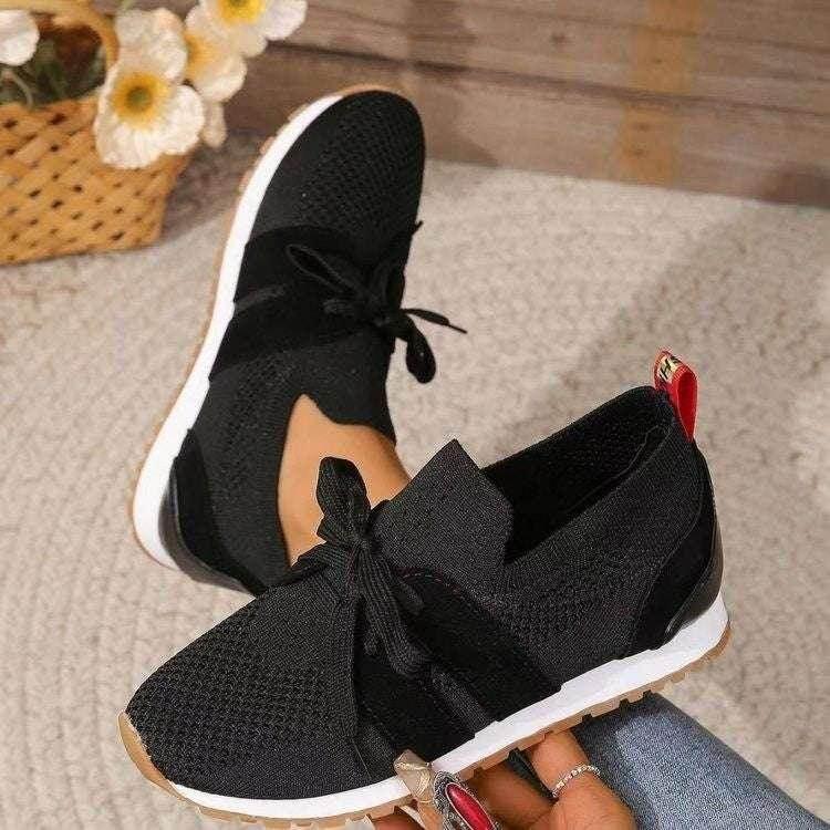 Breathable Lace Up Mesh Flats for Women – Comfy Style - ZA-Zola