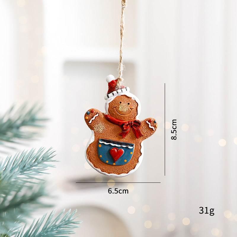 Christmas Gingerbread Snowman Pendant Cute Small Decor - ZA-Zola