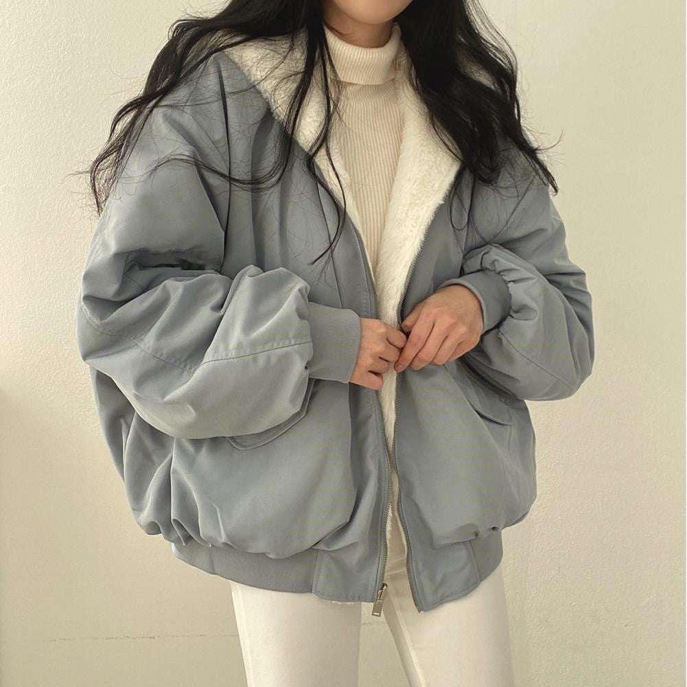 Thickened Cotton Coat – Simple Loose Hooded Winter Jacket - ZA-Zola
