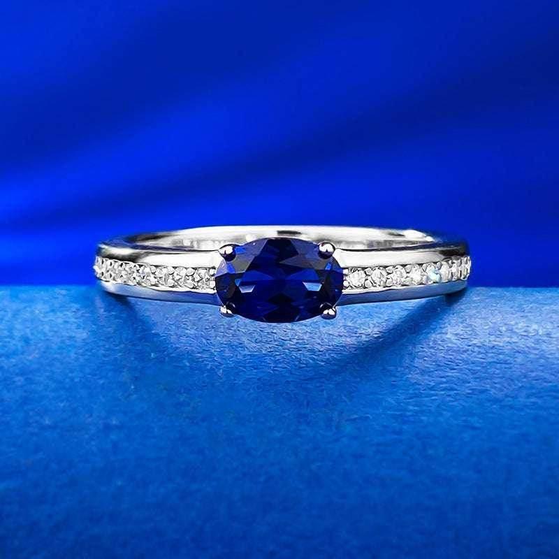 S925 Silver Sapphire Crown Ring for Women - ZA-Zola