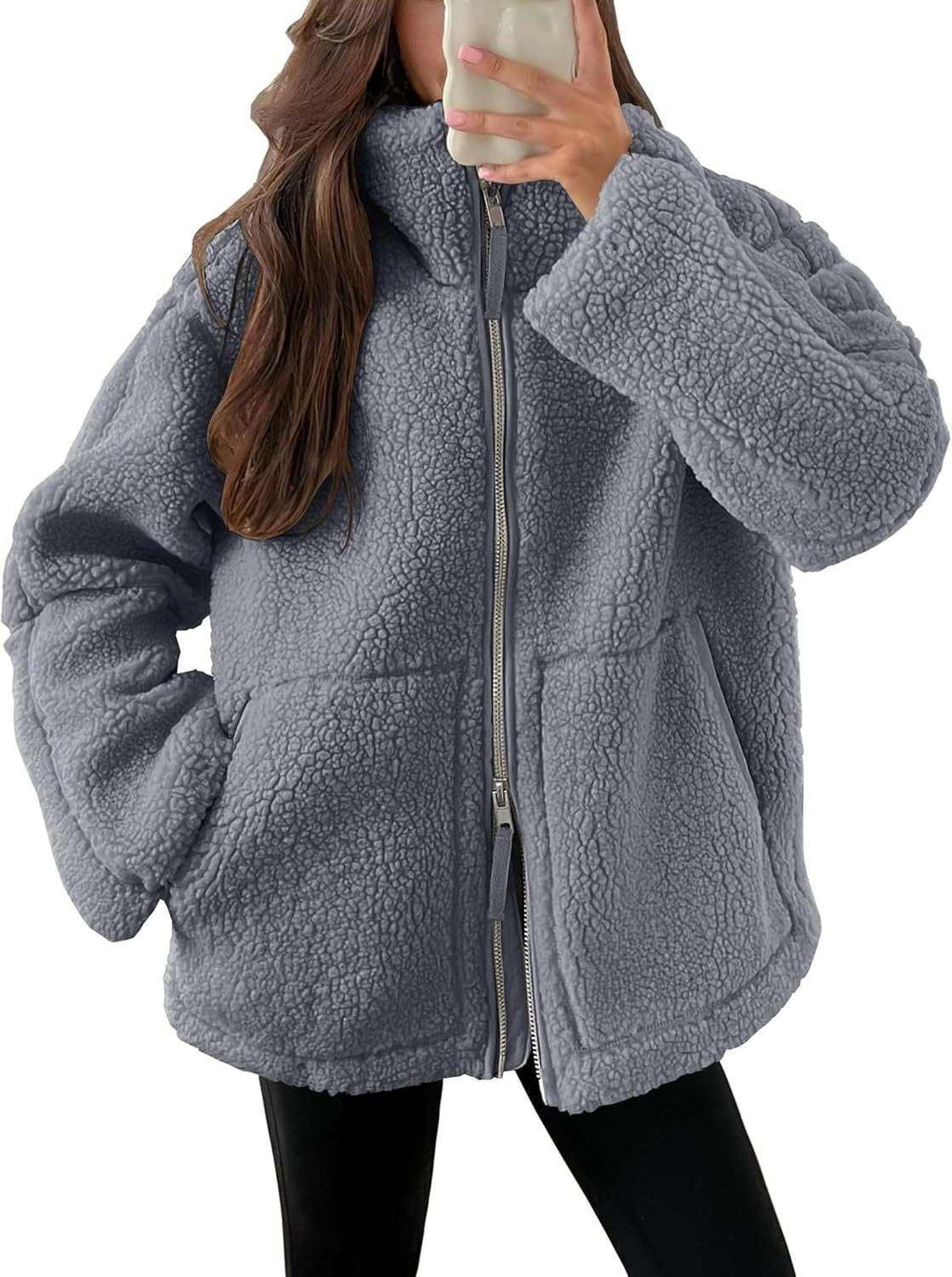 Winter Fleece Jacket Women | Lapel Zip-Up Coat - ZA-Zola