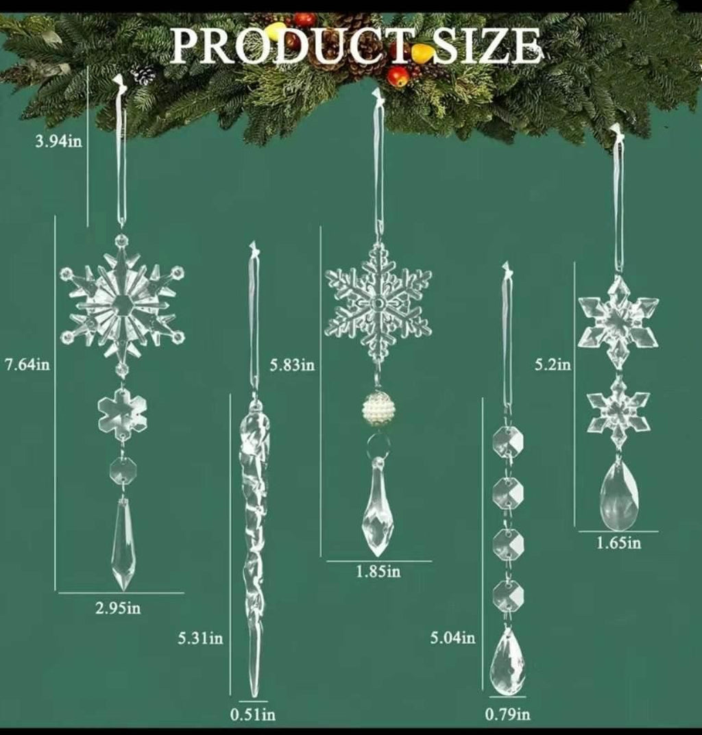 Christmas Tree Hanging Pendants Acrylic Ice Strip Ornaments - ZA-Zola