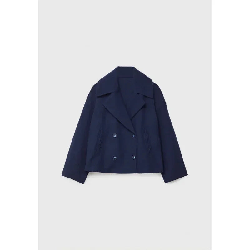 Double Breasted Wool Blazer Women Winter Coat - ZA-Zola