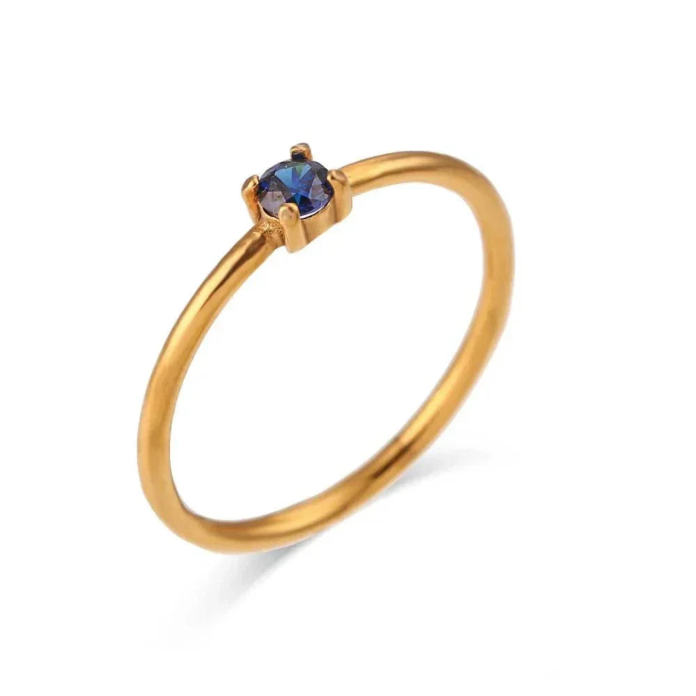 Elegant Light Luxury Zircon Birthday Ring Women - ZA-Zola