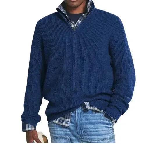 Men's Business Casual Zip Stand Collar Sweater - ZA-Zola