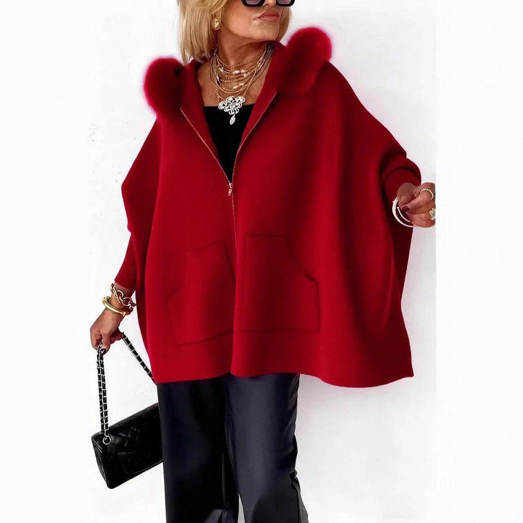 Plush Hooded Cardigan for Women | Warm Zip-Up Knit Jacket - ZA-Zola
