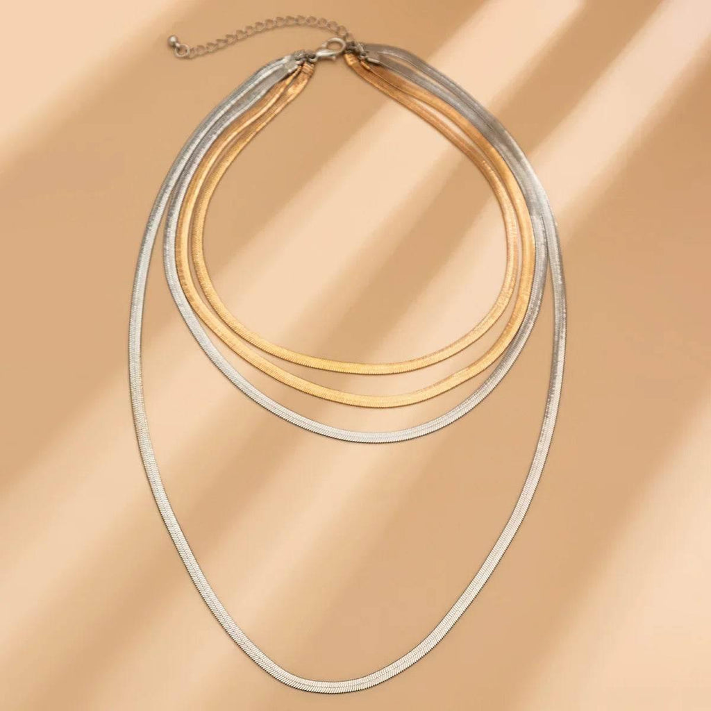 Flat Snake Bone Tassel Necklace – Multilayer Style - ZA-Zola