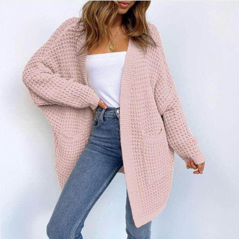 Cozy Long Knit Cardigan – Chunky, Cute & Comfy - ZA-Zola