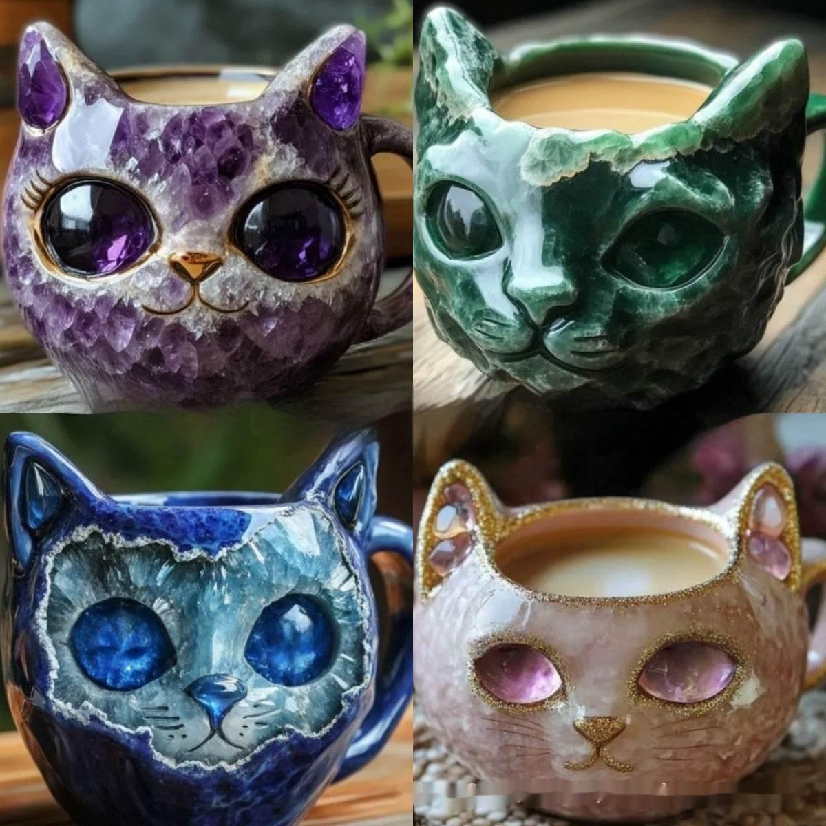 ZA-Zola Geode Mug Crystal Cat Cup Resin Craft - ZA-Zola