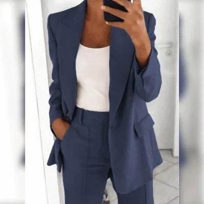 Slim Blazer & Pocket Trousers Set for Women - ZA-Zola