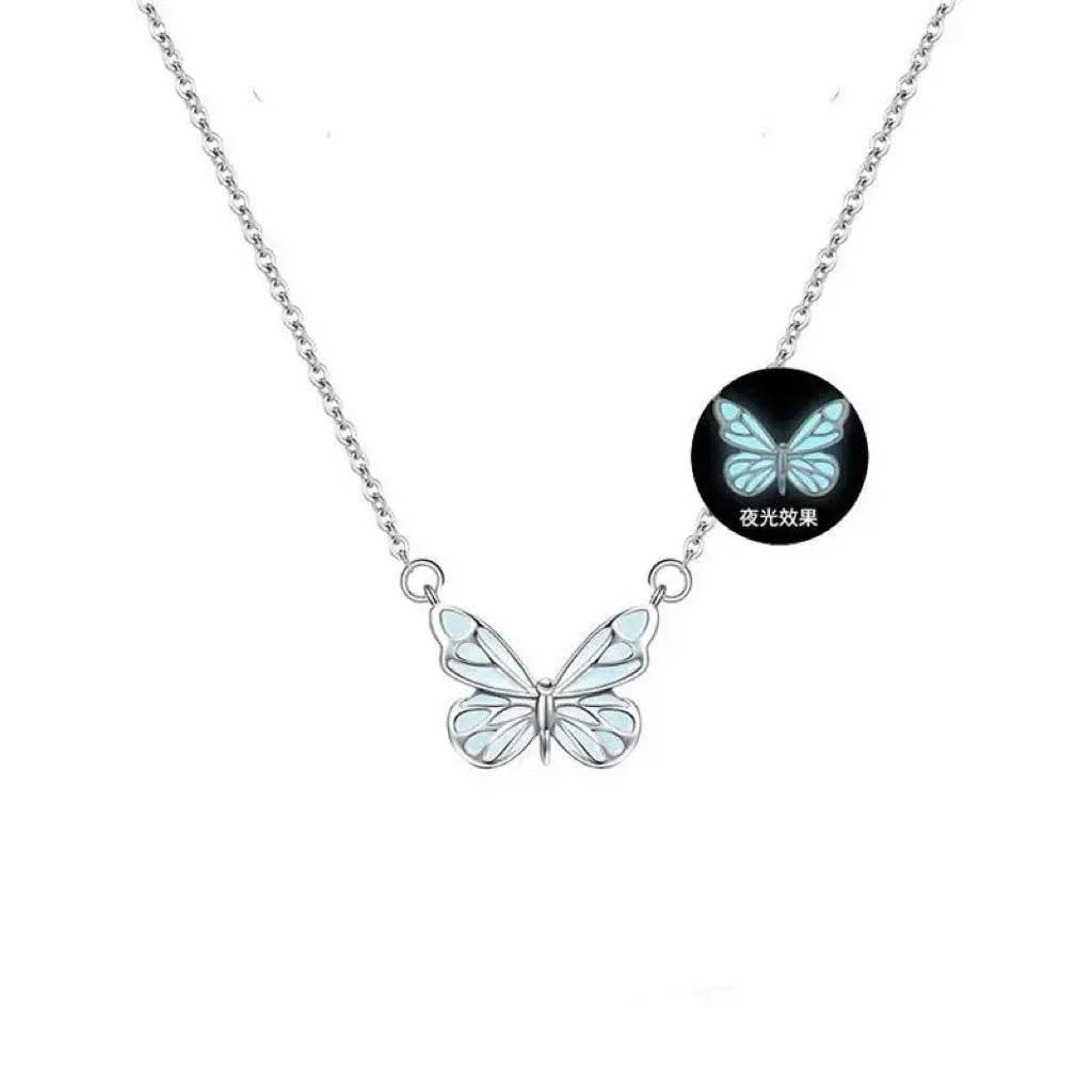 Glow-in-Dark Butterfly Necklace Bracelet Set - ZA-Zola