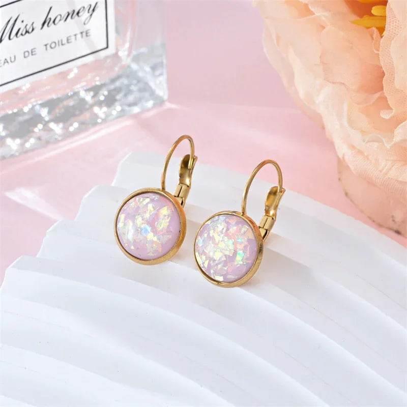 Sequin Rhinestone Stainless Steel Earrings - ZA-Zola