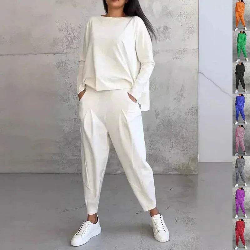 Oversized Irregular Top & Harem Pants Set - ZA-Zola