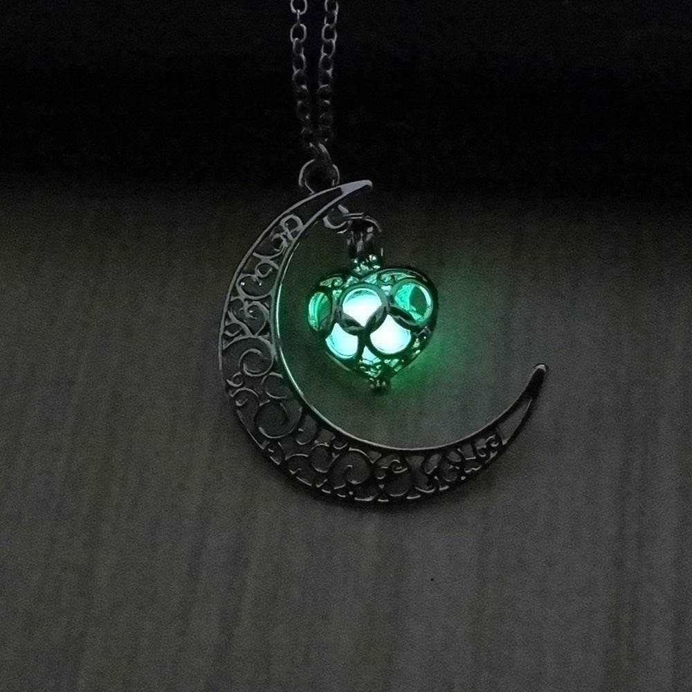 ZA-Zola Silver Glowing Pendant Necklace – Luminous Elegance UK - ZA-Zola