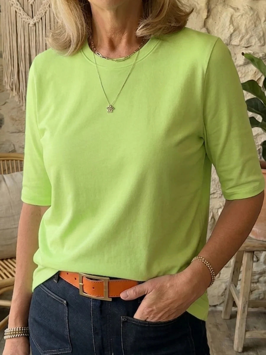 Casual Crew-Neck T-Shirt Women | All-Match Comfortable Top