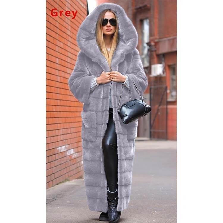 Long Plush Women's Coat – Thickened Faux Fur Winter Jacket - ZA-Zola