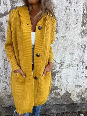 Mid Length Sweater Cardigan Women With Pockets - ZA-Zola