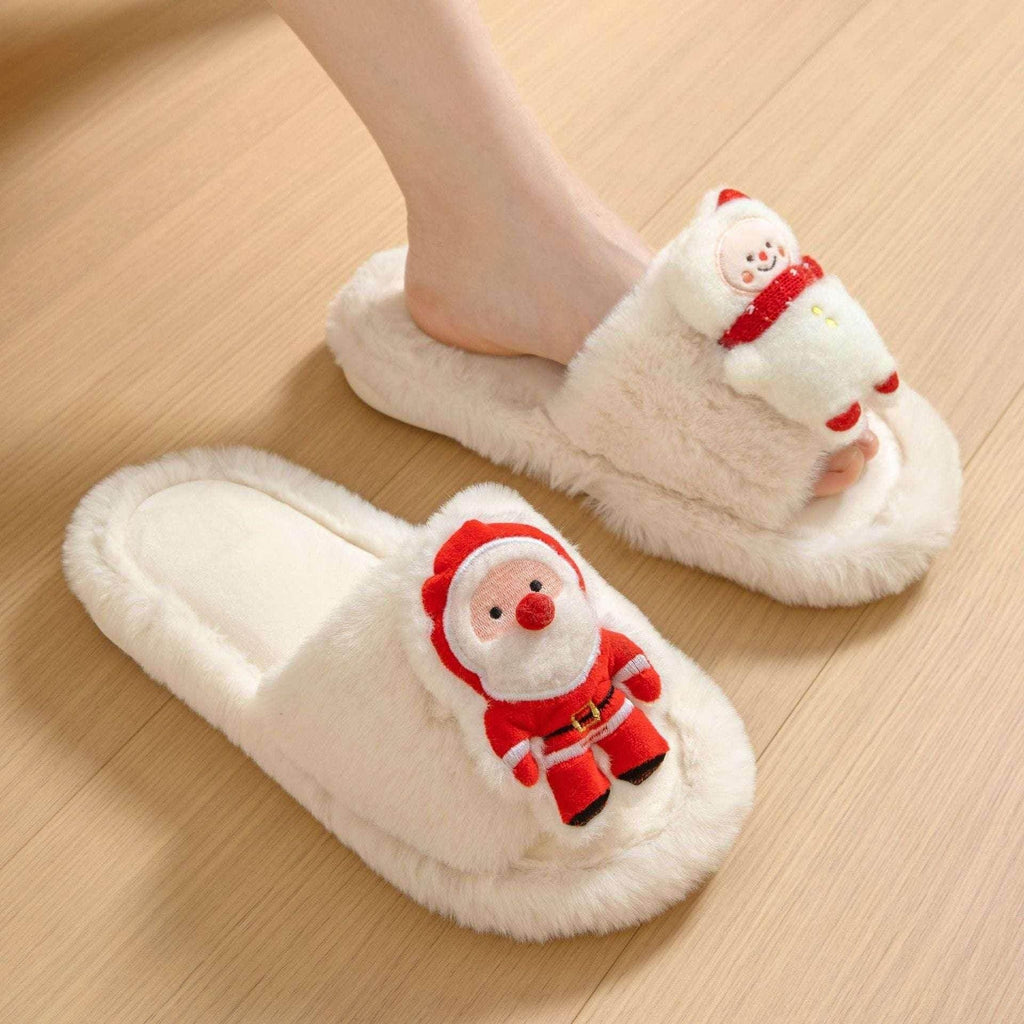 Santa Claus Open-Toe Cotton Slippers for Cozy Winter - ZA-Zola