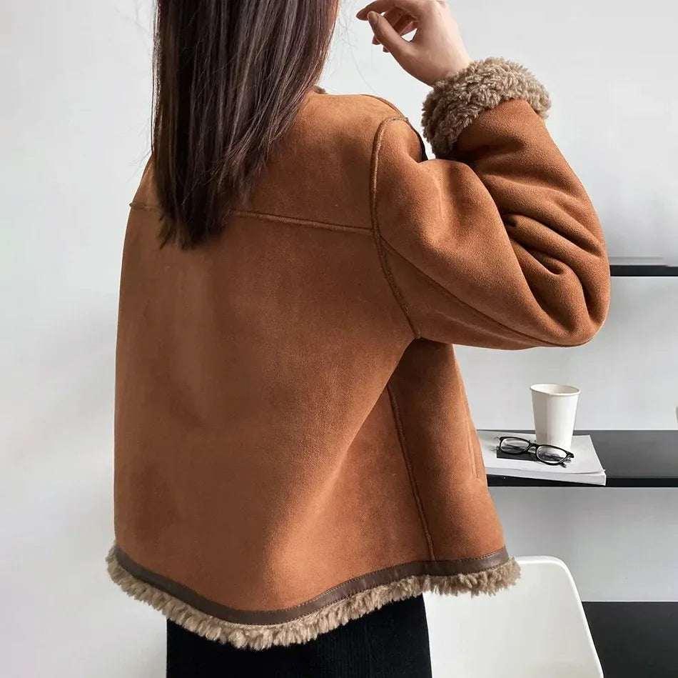 Lamb Plush Coat Women | Thick Winter Fur Jacket - ZA-Zola