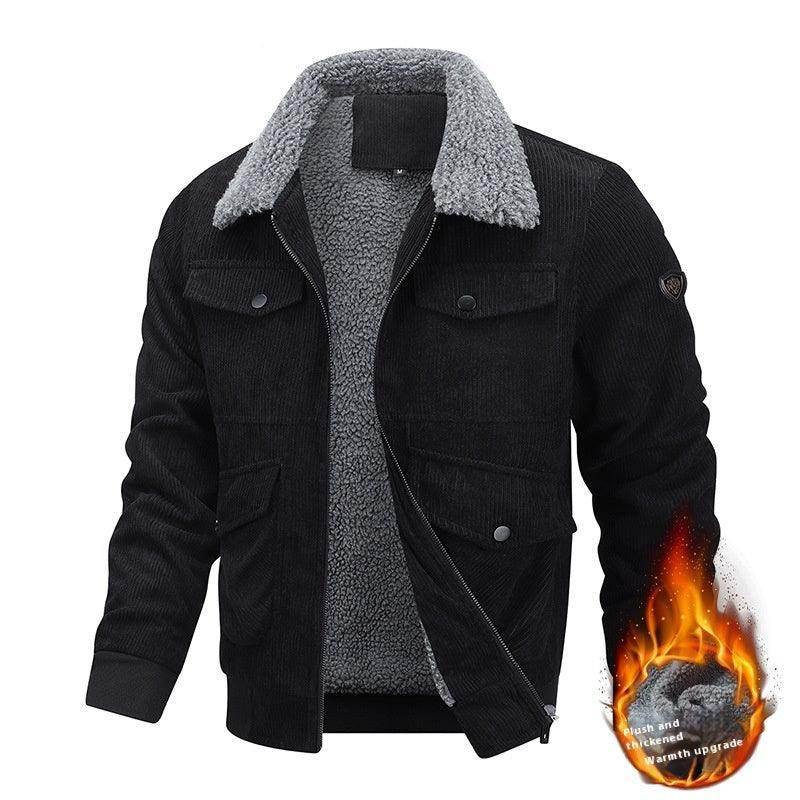 Winter Lapel Fleece Jacket | Warm Cotton Coat for Men - ZA-Zola