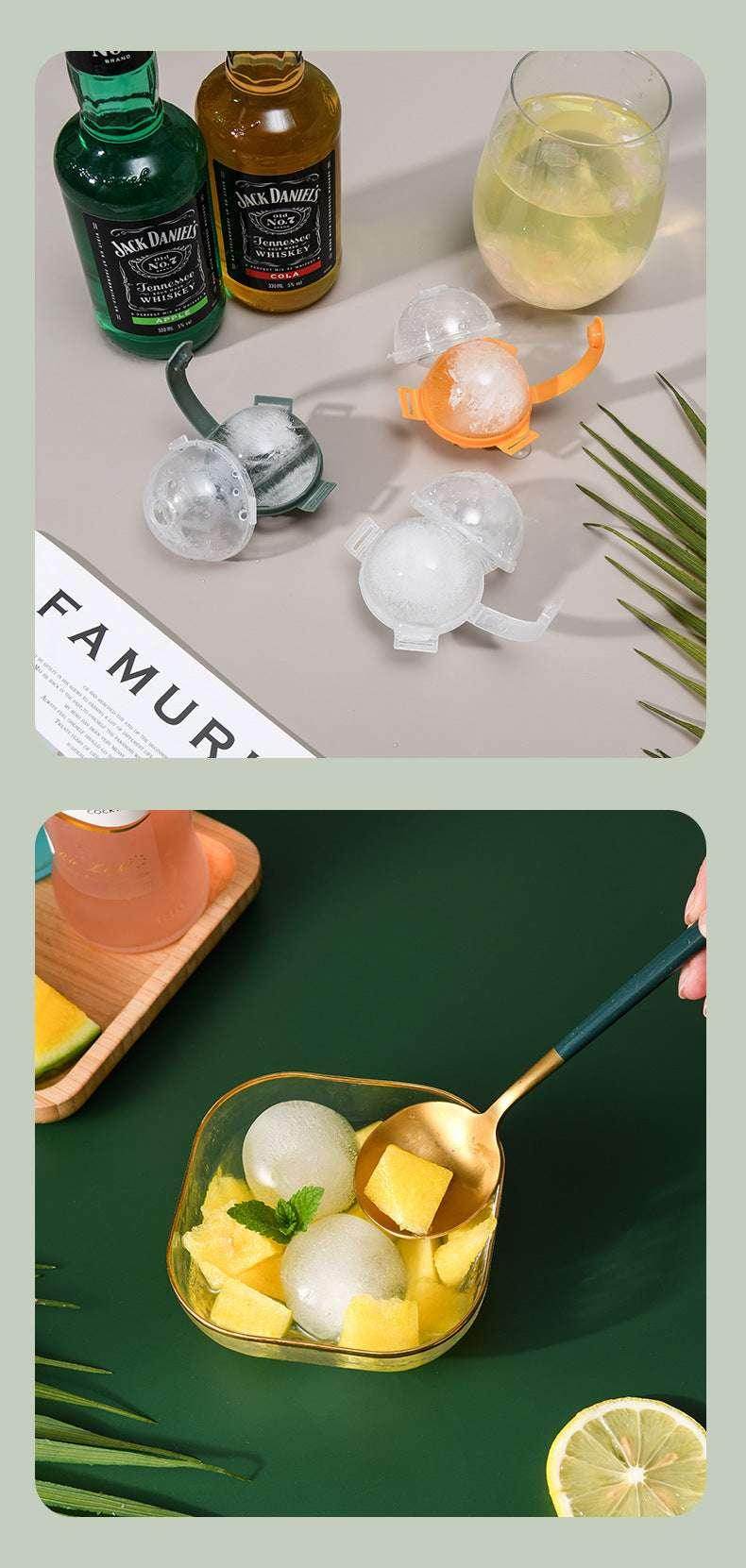 Whiskey Ice Ball Mold – Large Round Ice Maker for Drinks - ZA-Zola