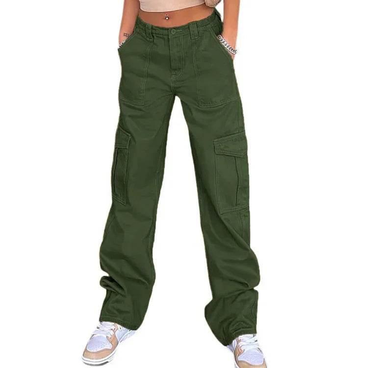 High Waist Workwear Jeans with Pockets - ZA-Zola