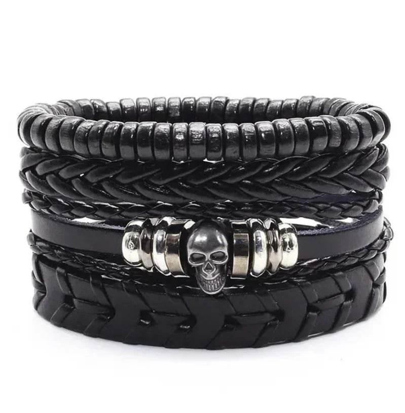 Men’s Vintage Braided Leather Bracelet - ZA-Zola