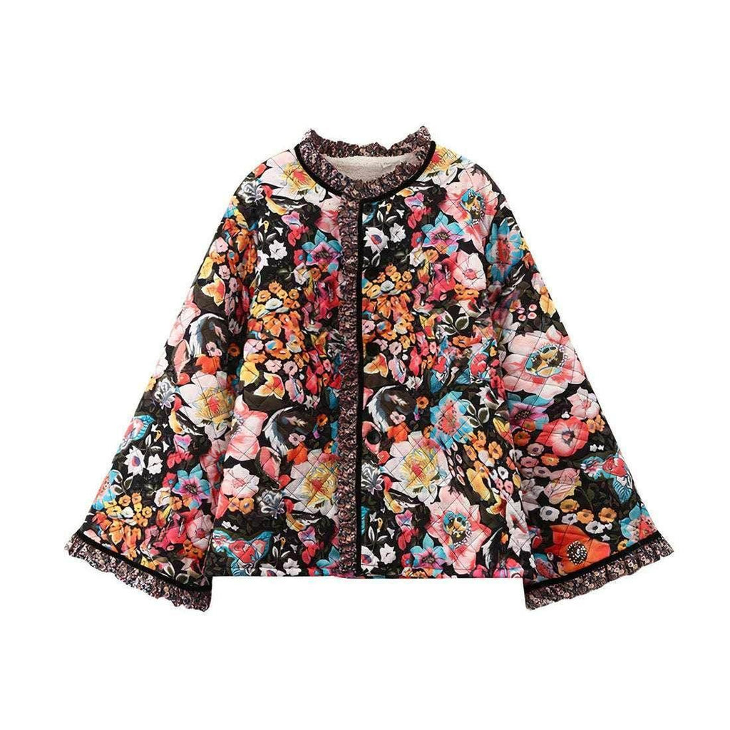 Lace Flare Sleeve Cotton Coat – Elegant Women’s Fashion - ZA-Zola