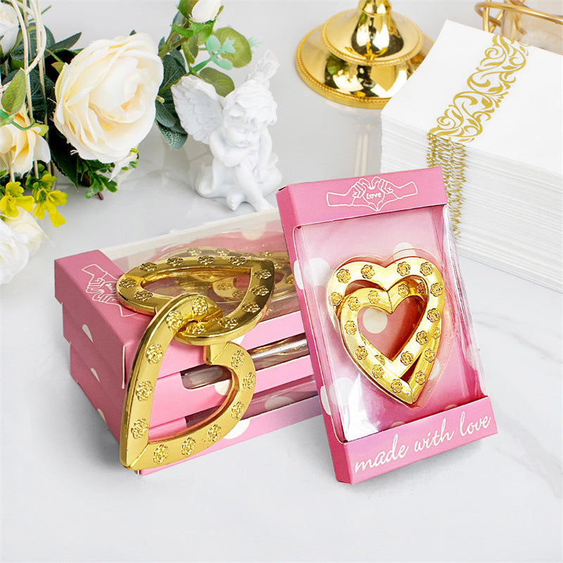 Creative Valentine’s Day Gift Double Love Ornament – Gold