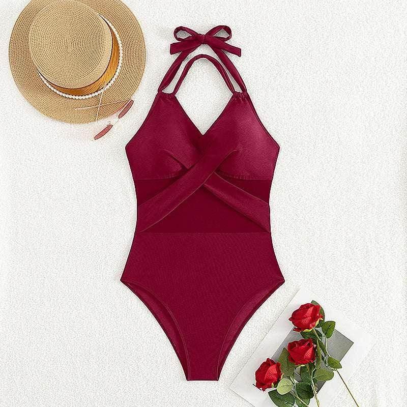 Stylish One-Piece Swimsuit - Solid Color for Women - ZA-Zola