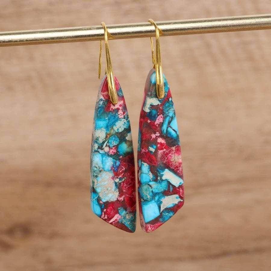 Geometric Flower Shape Pendant Earrings - ZA-Zola