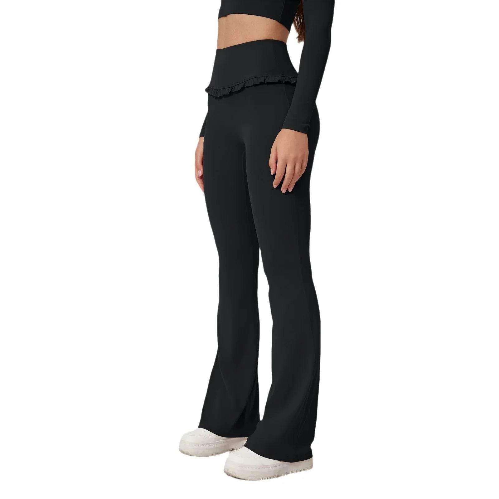 High Waist Hip Lift Lace Yoga Pants – Breathable Fitness Wear - ZA-Zola