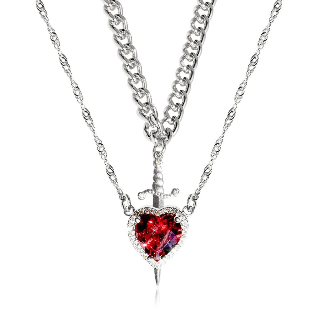 Heart & Sword Necklace Set - Gift for Couples - Buy Now! - ZA-Zola