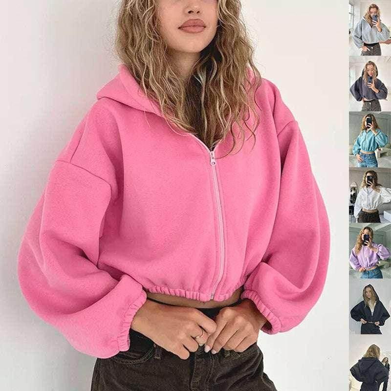 Casual Solid Color Hooded Jacket for Women - ZA-Zola