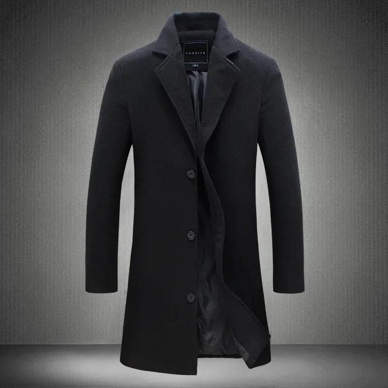 Autumn Winter Men's Casual Business Woolen Coat - ZA-Zola
