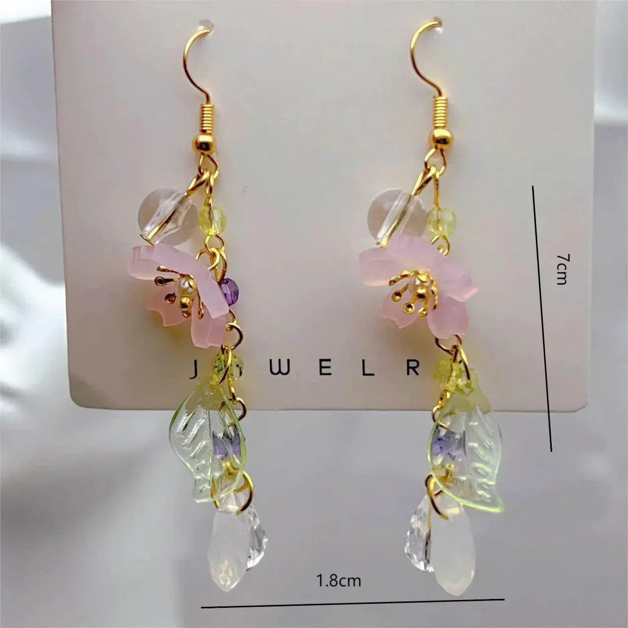 Cherry Blossom Flower Earrings - Elegant Resin Ear Hooks - ZA-Zola