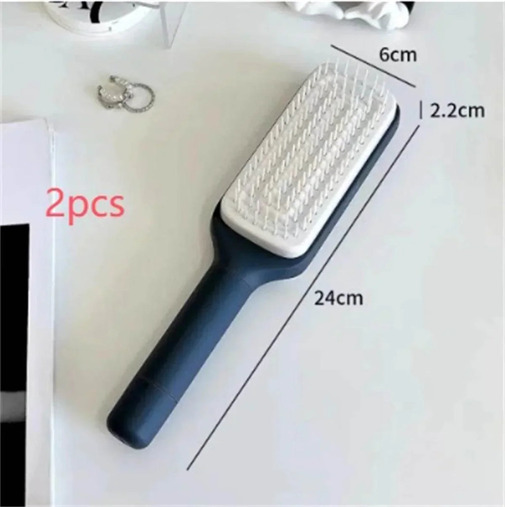 4-in-1 Self-Cleaning Hair Brush – Anti-Static & Massage - ZA-Zola