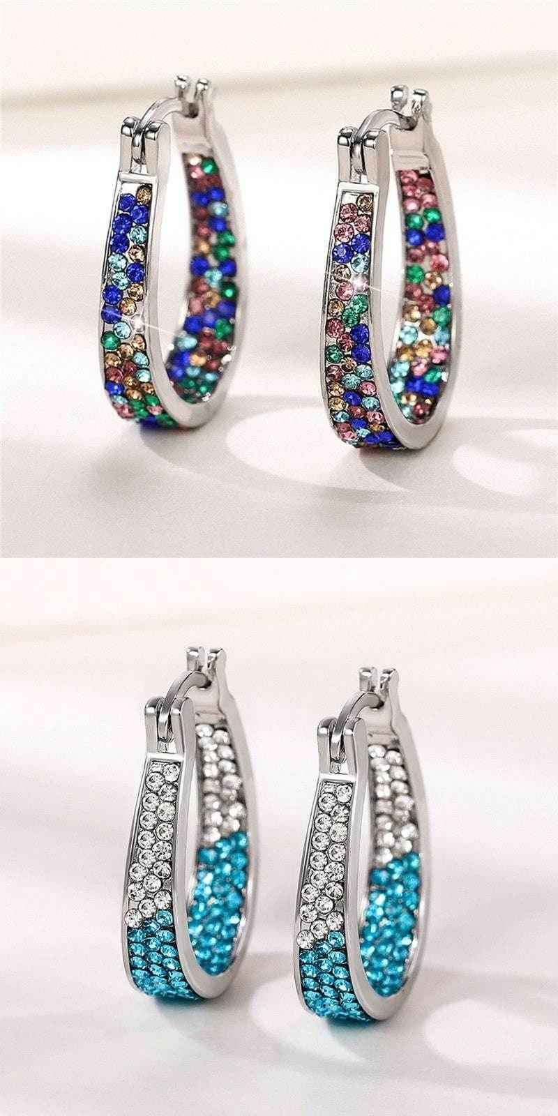 Colorful Diamond Ear Clip Earrings for Women - ZA-Zola
